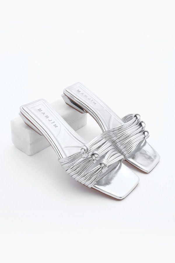 Marjin Marjin Women's Heeled Slippers Tinda Silver