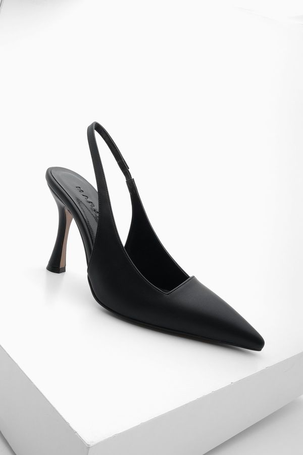 Marjin Marjin Women's Pointed Toe Thin Heel Classic Heel Shoes Vedin Black