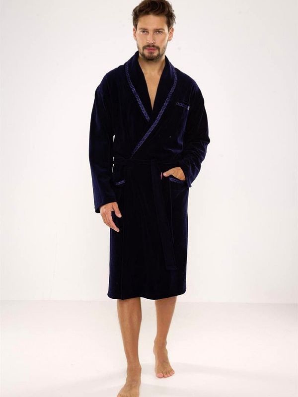 De Lafense Men's bathrobe De Lafense 666 Ronaldo M-2XL navy blue 059