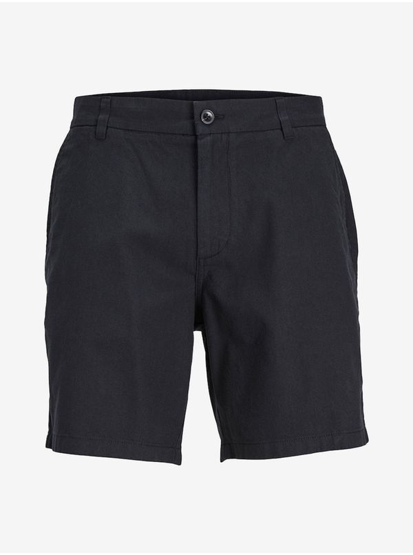 Jack & Jones Men's Black Linen Coated Chino Shorts Jack & Jones Ace - Men's