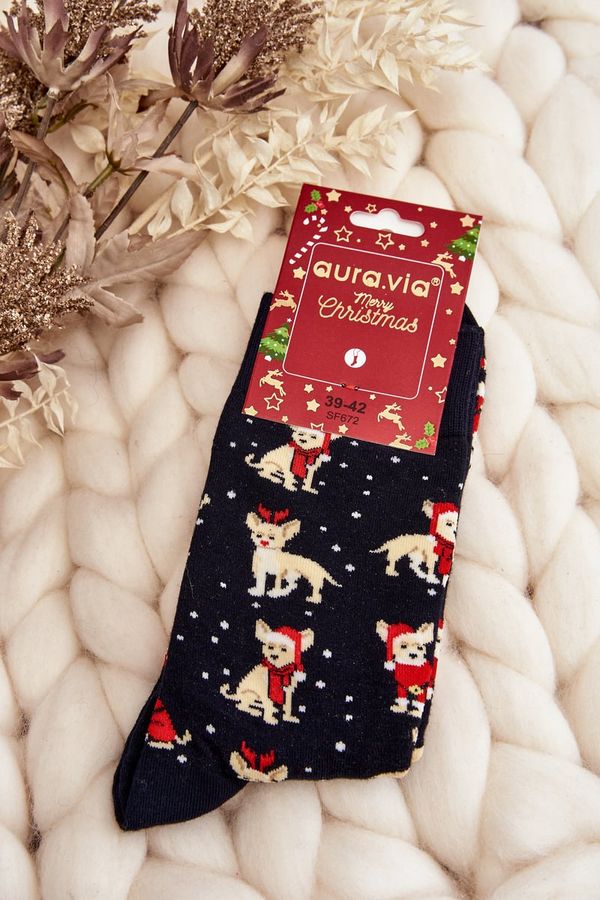 Kesi Men's Christmas Cotton Socks with Reindeer, Black