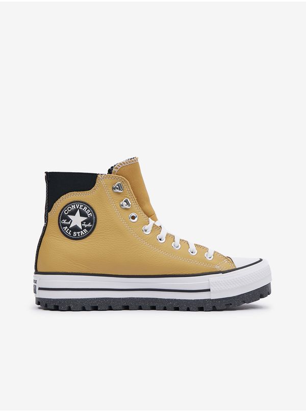 Converse Men's Converse Chuck Taylor A Mustard Leather Ankle Sneakers - Men's