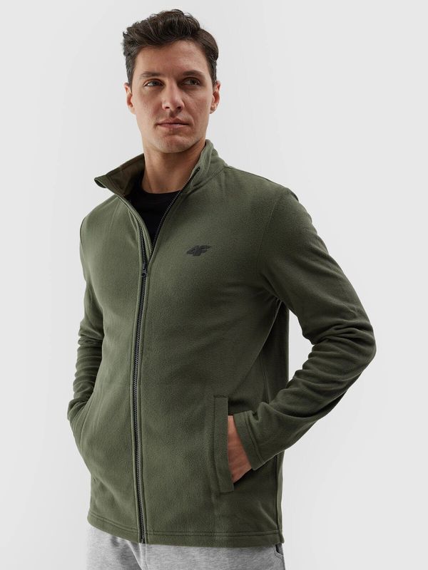 4F Men's fleece with stand-up collar regular 4F - olive