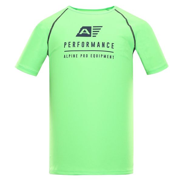 ALPINE PRO Men's functional T-shirt with cool-dry ALPINE PRO PANTHER neon green gecko