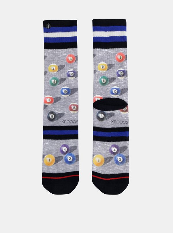 XPOOOS Men's Grey Patterned Socks XPOOOS