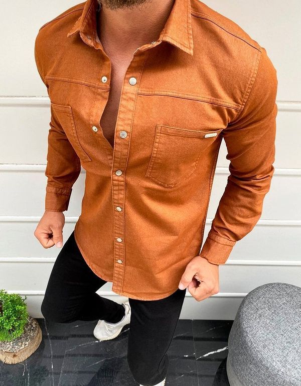 DStreet Men's long-sleeved shirt in copper