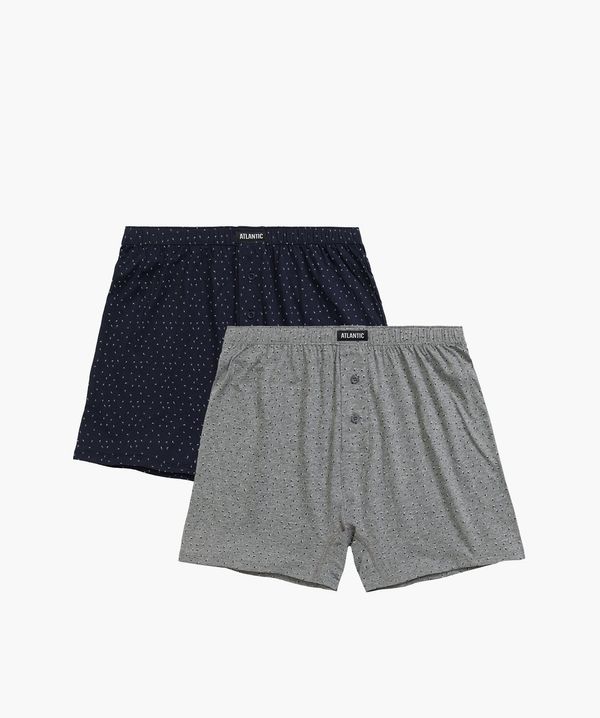 Atlantic Men's loose boxers ATLANTIC 2Pack - dark blue/gray