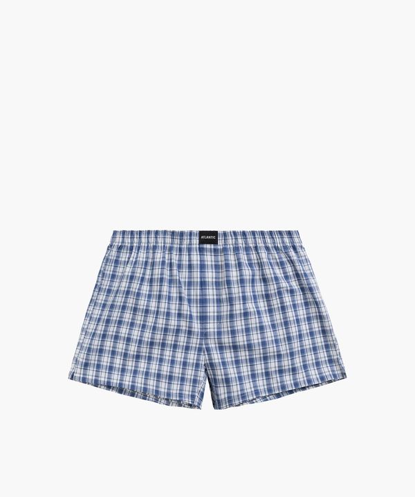 Atlantic Men's loose boxers ATLANTIC - blue with checkered pattern