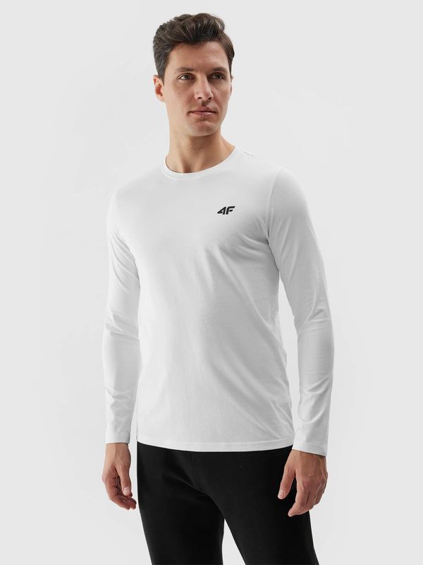 4F Men's Plain Long Sleeves T-Shirt 4F - White