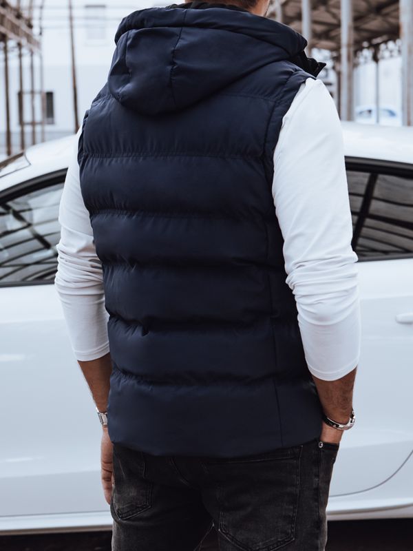 DStreet Men's quilted vest dark blue Dstreet