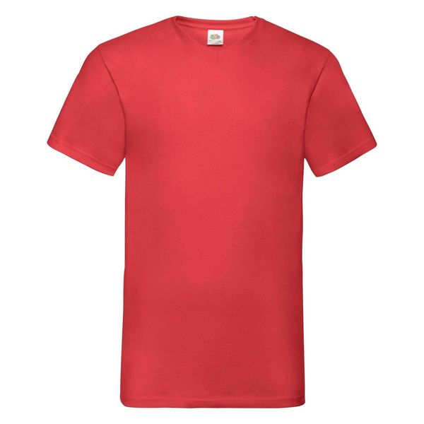 Fruit of the Loom Men's Red T-shirt Valueweight V-Neck Fruit of the Loom