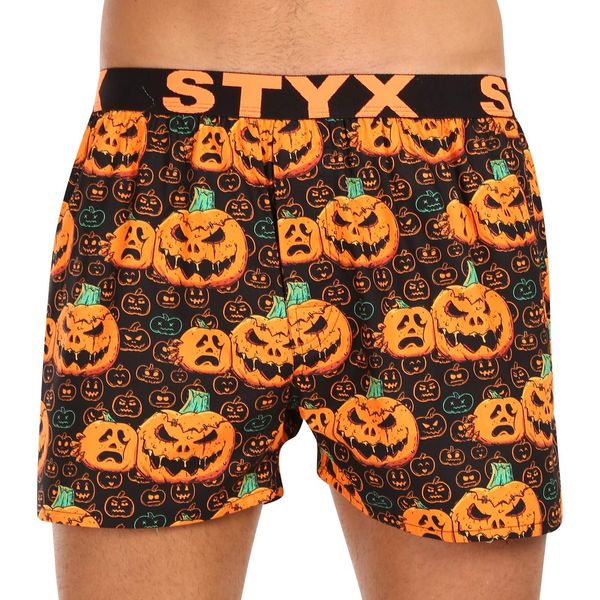 STYX Men's shorts Styx art sports rubber Halloween pumpkin
