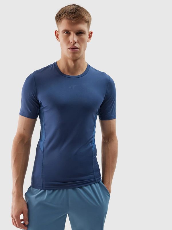 4F Men's slim sports T-shirt made of recycled 4F materials - denim