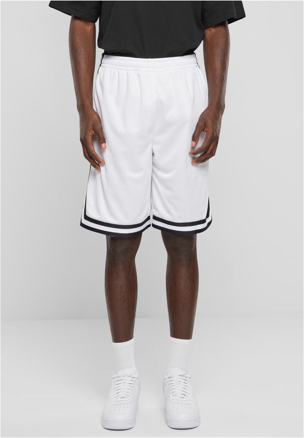 Urban Classics Men's Stripes Mesh Shorts - White/Black/White