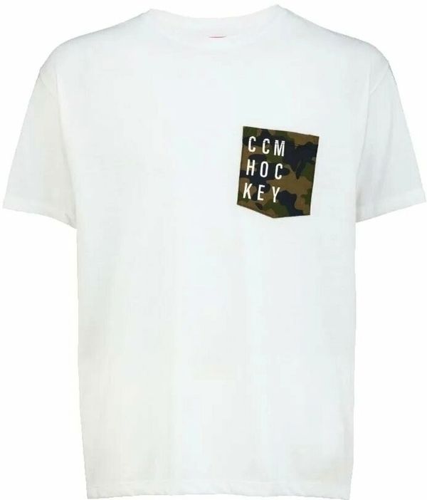 CCM Men's T-shirt CCM CAMO POCKET S/S TEE White Senior S