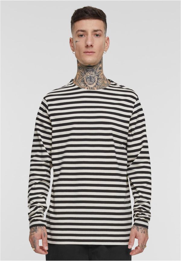 Urban Classics Men's T-shirt Regular Stripe LS - white/black