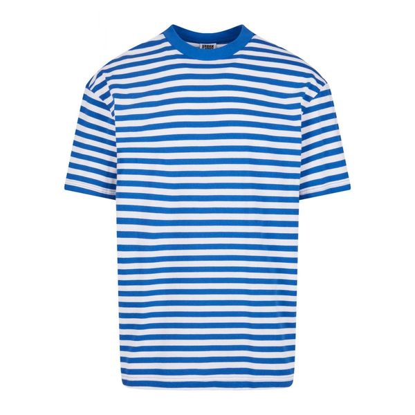 Urban Classics Men's T-Shirt Regular Stripe - White/Royal Blue