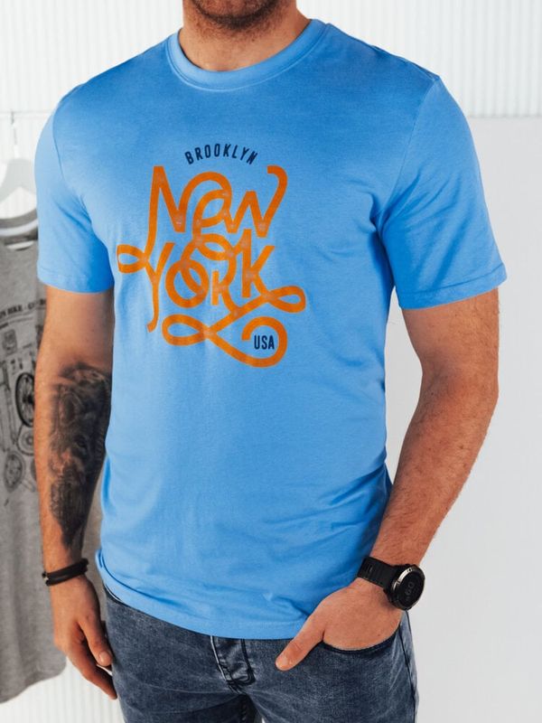DStreet Men's T-shirt with print, blue Dstreet