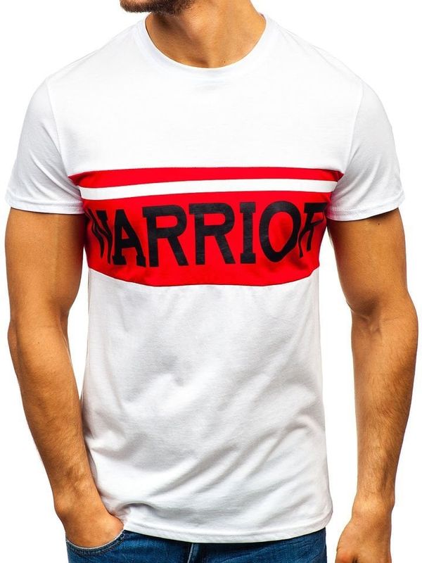 Kesi Men's T-shirt with print "Warrior" 100701 - white,