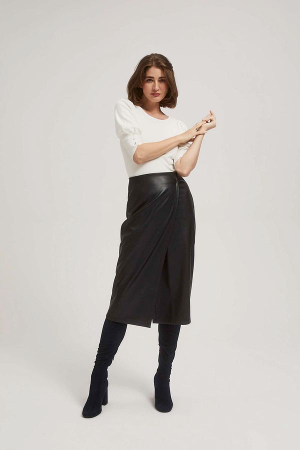 Moodo Midi skirt made of imitation leather