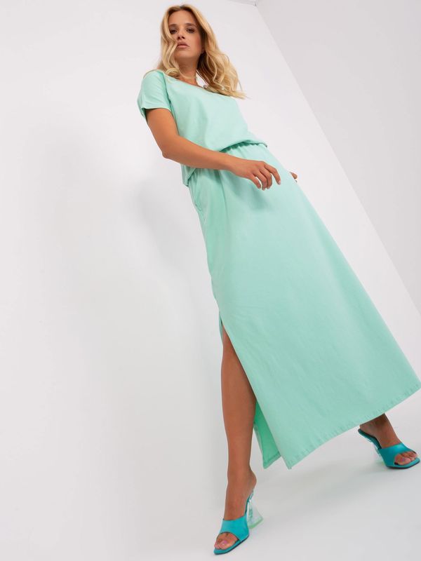 Fashionhunters Mint casual dress with short sleeves