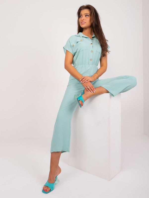 Fashionhunters Mint women's jumpsuit with trousers