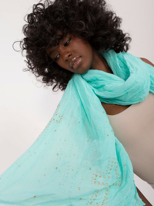 Fashionhunters Mint women's scarf with ruffles