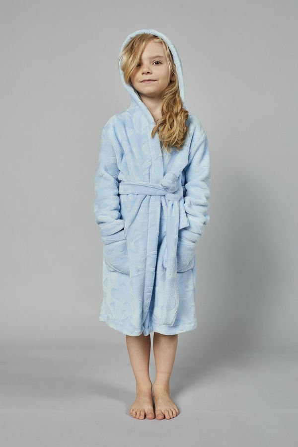 Italian Fashion Misti Long Sleeve Bathrobe for Girls - Blue