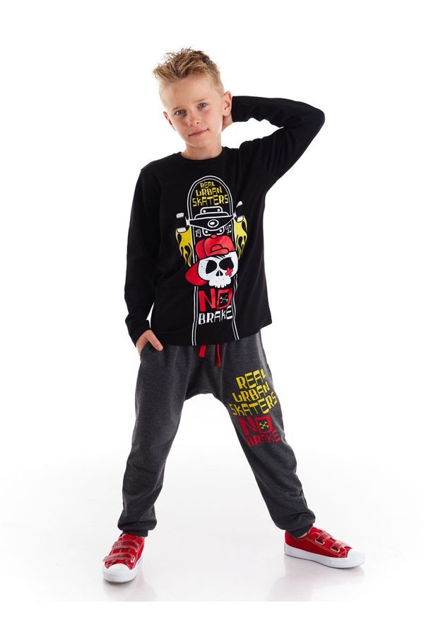 mshb&g mshb&g Black Skateboard Boy T-shirt Trousers Set