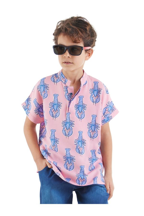 mshb&g mshb&g Lobster Boys Pink Short Sleeve Summer Shirt