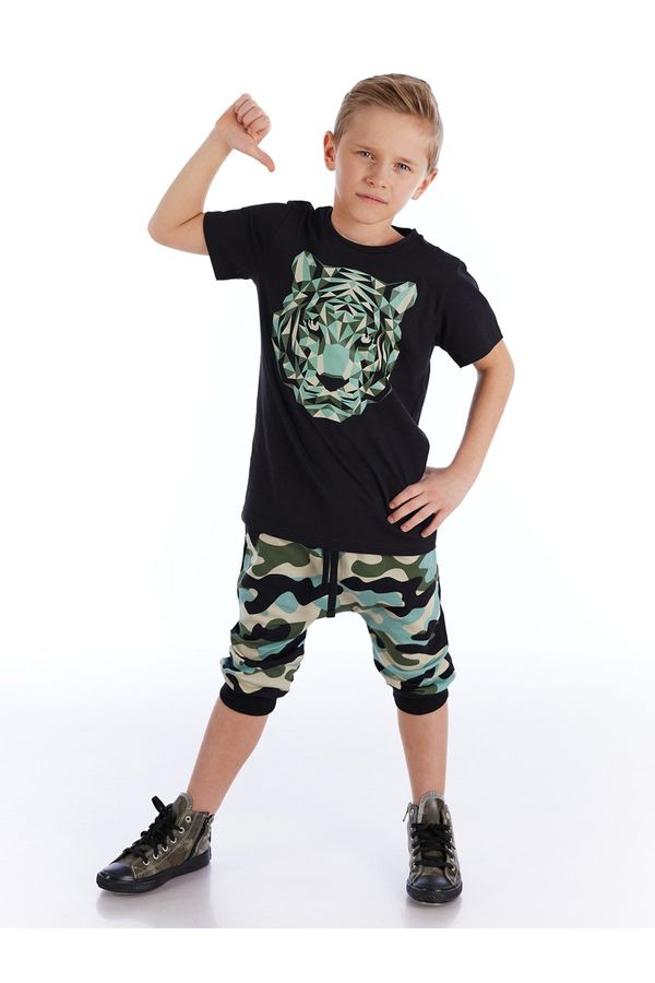 mshb&g mshb&g Pixel Tiger Boy's T-shirt Capri Shorts Set