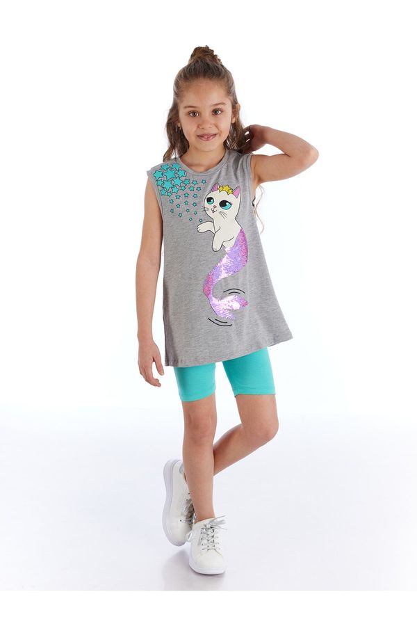 mshb&g mshb&g Sequin Cat Girl Kids T-shirt Leggings Suit