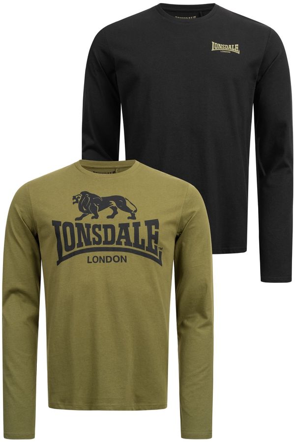 Lonsdale Muška majica sa dugim rukavima Lonsdale 115087-Black/Olive