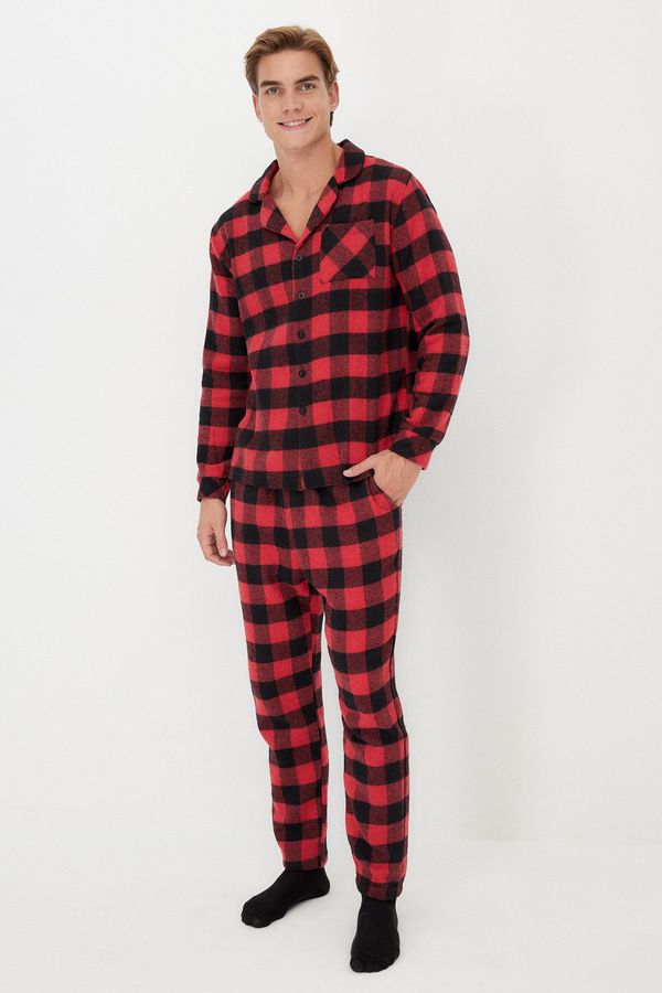 Trendyol Muška pidžama komplet Trendyol Checkered