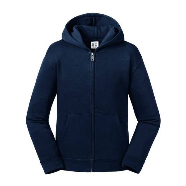 RUSSELL Navy blue children's sweatshirt with hood and zipper Authentic Russell