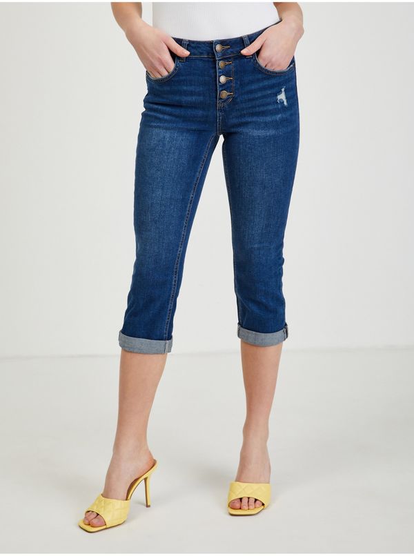 Orsay Navy blue women's cropped slim fit jeans ORSAY