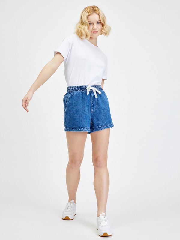 GAP Navy blue women's denim shorts with an elastic waistband GAP