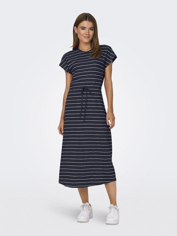 Only Navy blue women's striped basic midi dress ONLY May