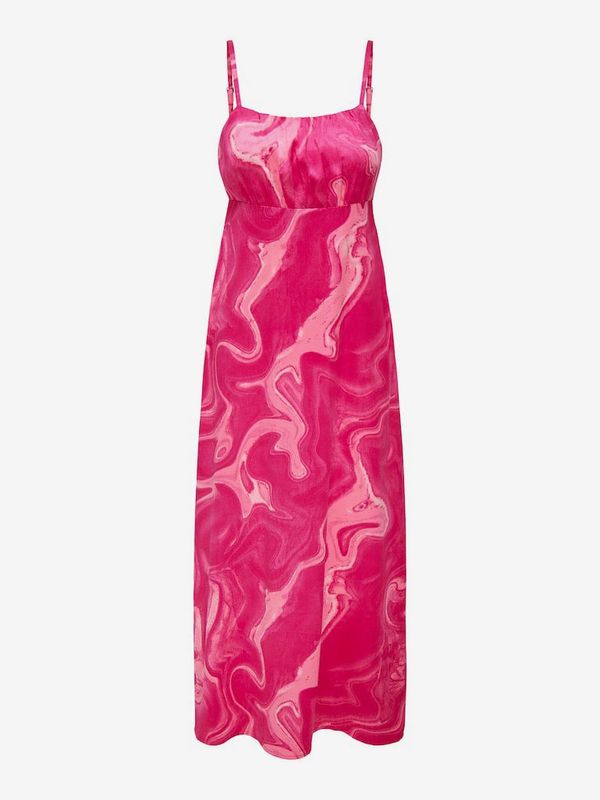 Only Navy pink women's patterned midi dress ONLY Jane
