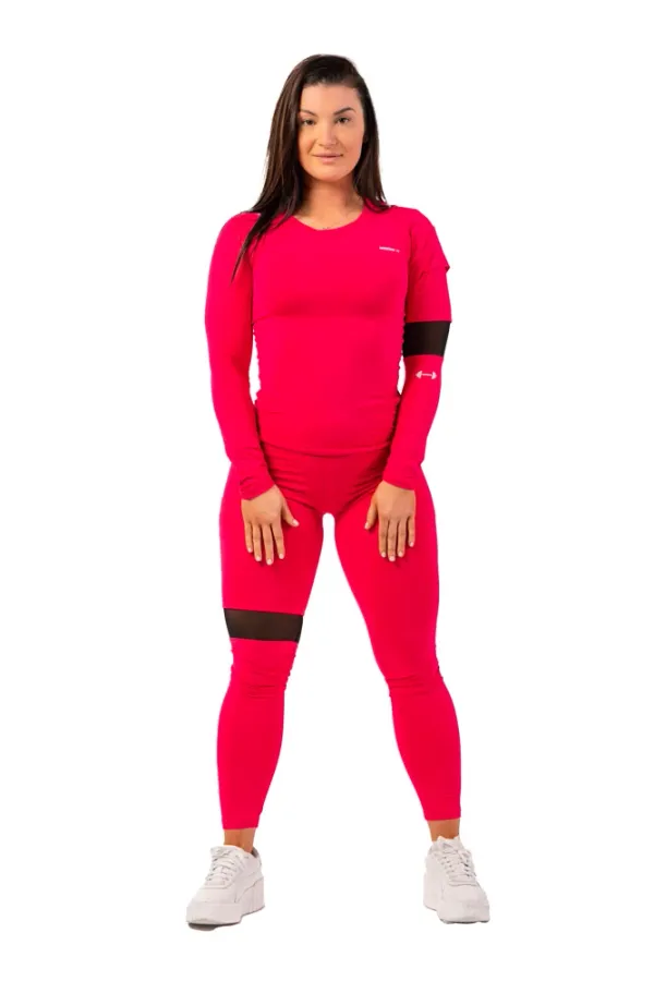 NEBBIA Nebbia Sports Leggings with High Waist and Side Pocket 404 pink XS