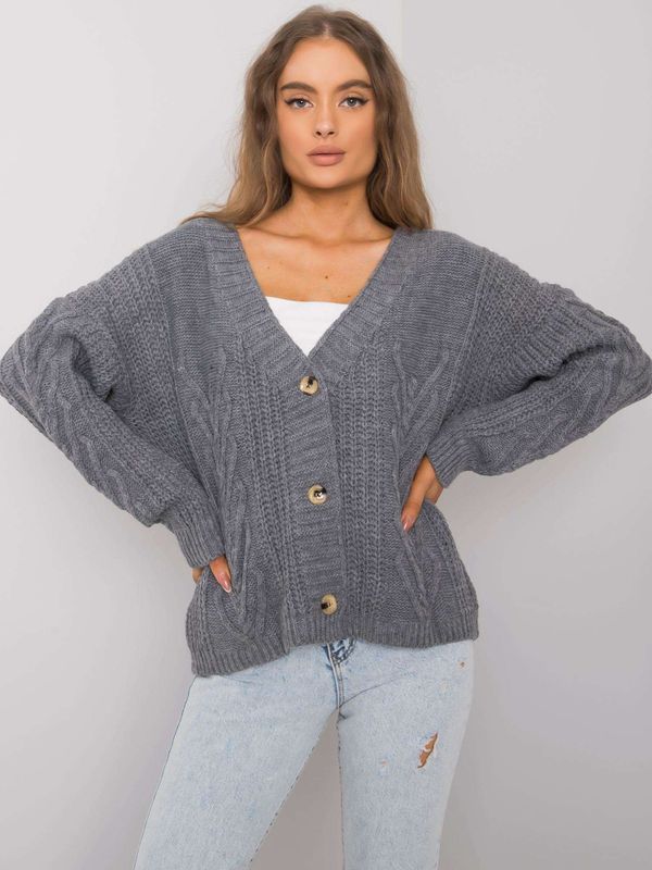 Fashionhunters OCH BELLA Graphite oversized sweater