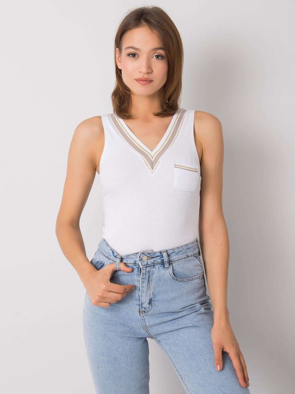 Fashionhunters OH BELLA White top with pocket