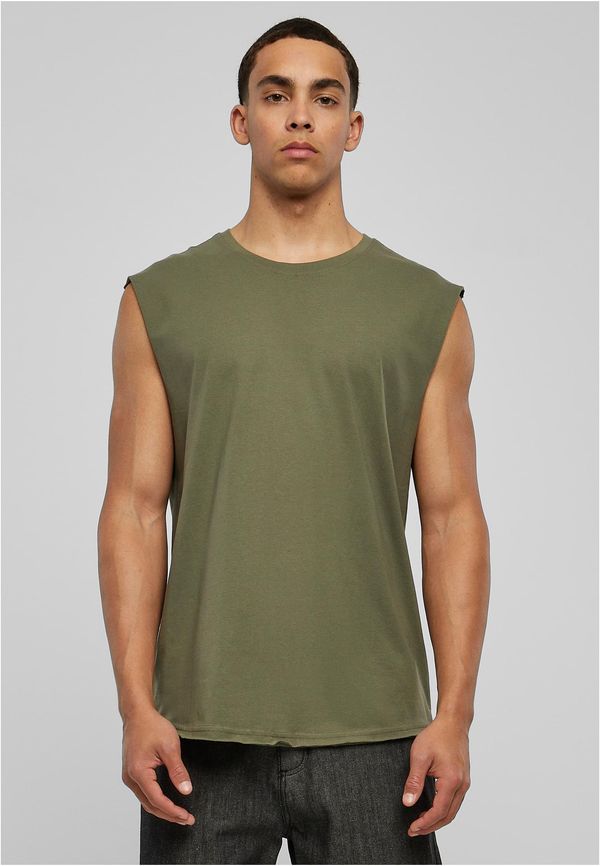 UC Men Olive sleeveless T-shirt with open brim