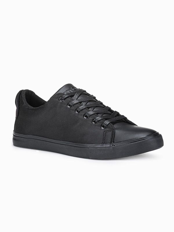 Ombre Ombre BASIC men's shoes sneakers in combined materials - black