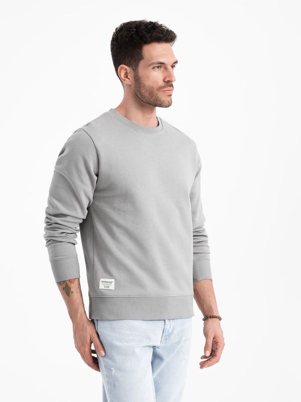 Ombre Ombre BASIC men's sweatshirt with round neckline - grey