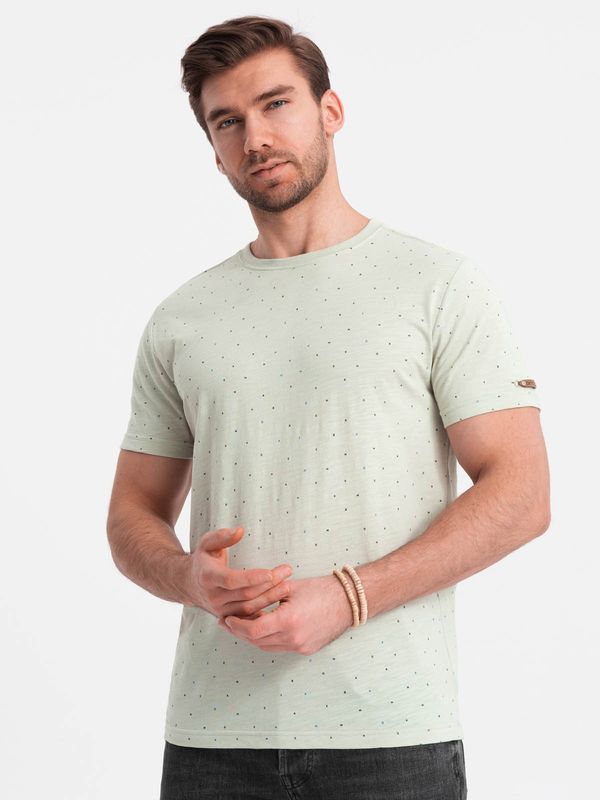 Ombre Ombre BASIC men's t-shirt with decorative pilling effect - green