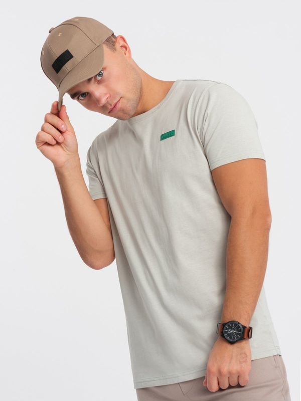 Ombre Ombre Men's cotton t-shirt with contrasting thread - light grey