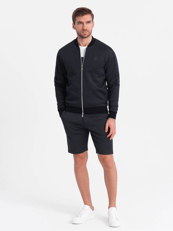 Ombre Ombre Men's jacquard knit jacket + shorts set