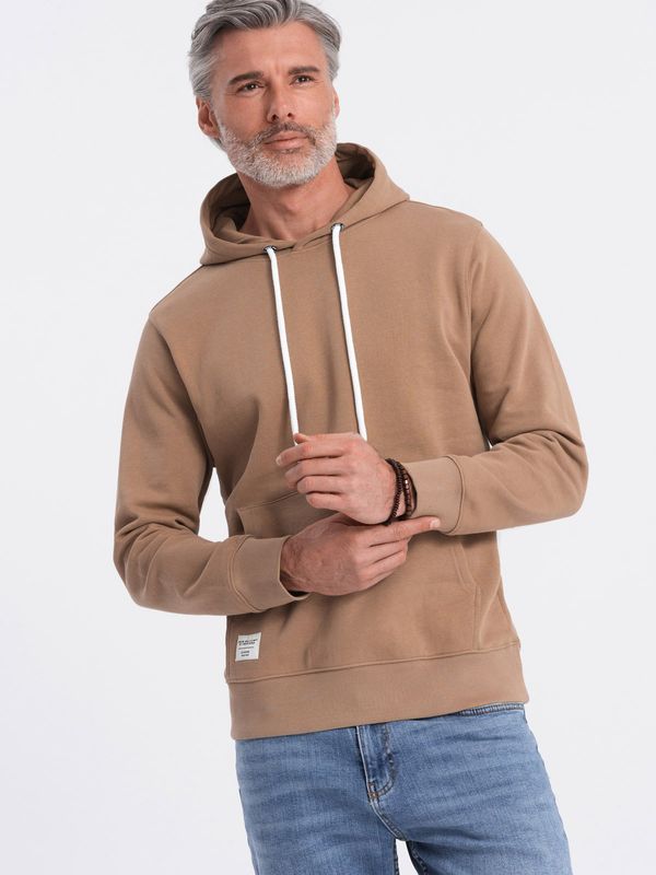 Ombre Ombre Men's kangaroo hooded sweatshirt - brown
