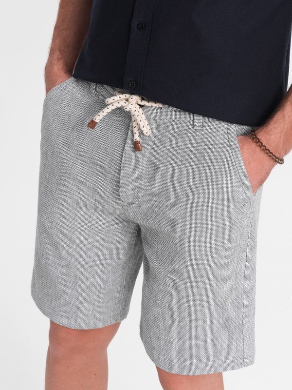 Ombre Ombre Men's knit shorts in linen and cotton - gray